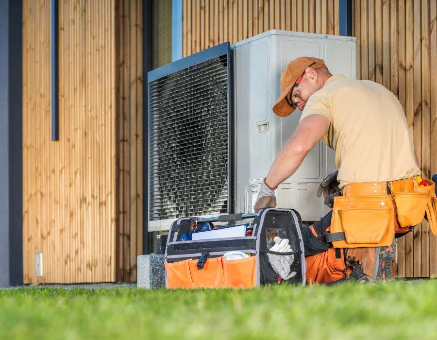 Heat pump installation at a home